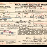 Application for Headstone or Marker