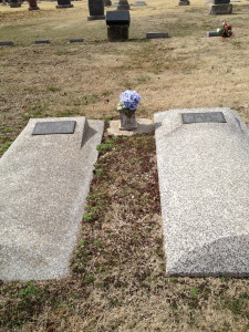 The graves of my great grandparents, A.J. and Rhoda Brown