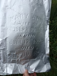 Foil can make hard-to-read gravestones legible