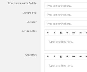 Template for taking notes at a genealogy conference