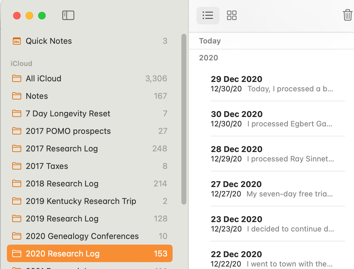 Switching from Evernote to Apple Notes - Organize Your Family History